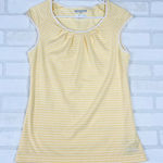 Columbia  PFG Fishing Gear Omni Wick Sleeveless Top Striped Yellow White Medium Photo 0