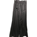 NWT Vacate‎ The Label Kyoto Noir Stripe Satin Wide Leg Pants Size Small Black Photo 1