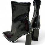 Steve Madden  Leather Ankle Boots Rhinestone Trim Square Heel Pointed Toe‎ Party Photo 0
