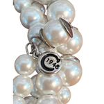 Cato Faux Pearl Memory Wire Choker Necklace Silver Tone Layered Adjustable Photo 3