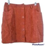 Romwe Burnt Orange Corduroy Mini Skirt M Photo 0