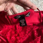 Victoria's Secret NWOT Victoria’s Secret satin red spaghetti strap lace trim cut out teddy romper  Photo 4