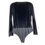 ZARA Black Velvet Witchy Cowl Neck Bodysuit Size L Rhinestone Fringe Long Sleeve Photo 8