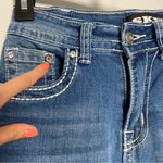 Sky Flare Jeans Med Wash Mid Rise Embellished Western Rodeo Cowgirl Rhinestone 4 Blue Photo 7