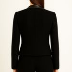 Milly | Nubby Wool & Leather Tuxedo Blazer Size 6 | EUC Photo 1