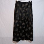 Exact Change Vintage Satin Black Floral Skirt Midi Size 13 Photo 1