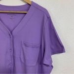 Woman Within Lavender Casual Button Down Oversized T Shirt With Pocket Size 1X Photo 4