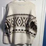 Old Navy Cream and Brown Geometric Oversized Sweater Medium Photo 1