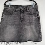 Old Navy  Women's Frayed Hem Flat Front Denim A-Line Mini Skirt Black‎ Size 12 Photo 8