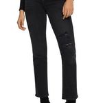 Good American  Black Good Classic Ripped High Waist Straight Leg Jeans 12/31 Photo 0