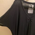 Young Fabulous and Broke  Black Gathered Front V-Neck Short Sleeve T-Shirt Size S Photo 3