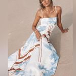 Petal and Pup NWT  Elanor Maxi Dress size Large blue cream silky Photo 0