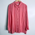 J. Jill Love Linen Essential Shirt In Coral Long Sleeve Button Up Size 3X Photo 1