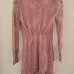 Lovers + Friends "Abigail" Lace Long Sleeve Mini Dress Metallic Rose Size Small Photo 4