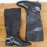 Ralph Lauren Jacqui Black Leather Chain But Riding Style Boots 7.5B Photo 0