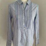 J.Crew Light Blue & White Striped Cotton Blouse sz 4 Photo 0