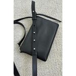 ALLSAINTS Captain Zip Leather Crossbody Bag BLACK SILVER HARDWARE Photo 5