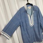 NicoBlu Cotton Capri Tunic in Blue Vietre Porcelain Print Sz.2X Photo 9