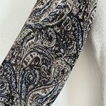 Siani Milano Sweater Womens Small Cream Ribbed Paisley‎ Sheer Romantic Preppy Black Photo 2