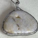 Artisan  made raw white Quartz pendant on silver 20” chain. Photo 3