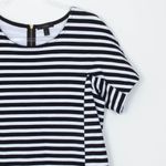J.Crew Black White Striped Cap Sleeve Bodycon Dress Womens Size Medium Photo 3