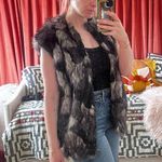 Forever 21 y2k Black & Gray Faux Fur Vest M Photo 1