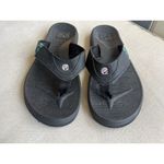 High Tide Black Sandal Flip Flop Comfort Tropical Beach Floral Size 9 Photo 1