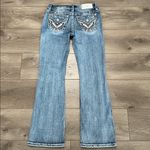 Miss Me  30” Low Rise Boot Cut Distressed Stretch Blue Jeans Size 28 Photo 5