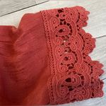 BCX Burnt Orange Loose Lace Top Photo 3