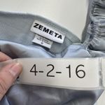 Zemeta Top Womens Small Blue Float Satin Ruffle Hem Crop Blouse Dolls Kill Blue Photo 4