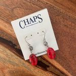 Ralph Lauren Chaps RL Red Jasper Dangle Teardrop Earrings Photo 0