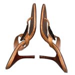 Schutz  Natalie Brown Leather Medallion Sandals Heels Photo 3