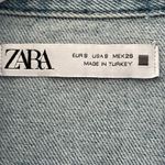 ZARA NWOT  Denim Blue Long Sleeves Button Down Algodon SZ S # 1681 Photo 8