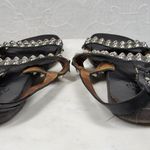Calleen Cordero Studded Reptile Sandals Womens 9.5 Black Leather Slingback Photo 6