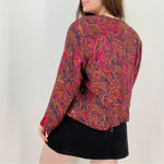 Vintage H. Stockton Atlanta Bohemian Paisley Blazer Size 12 Purple Photo 7