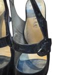 ANYI LU Shoes Womens Size 40.5 Patent Leather‎ Peep Toe Slingback Heels Italy Black Photo 5