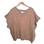 Cupcakes and Cashmere Brown V-Neck Cable Knit Sweater Vest Twee Preppy Size 3x Photo 0