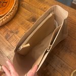 ZARA Faux Leather Clutch Tan Photo 2