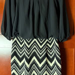 Enfocus Studio  Black & Cream Solid & Stripes Dress Size 14 Photo 0