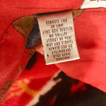 CHICO'S Red Faux Suede Chinese Scene Long Sleeve Blouse Jacket Sz 1 or Small Photo 7