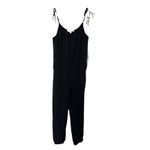 Antonio Melani Silk Jumpsuit Size 2 Black Tapered Jogger Leg Adjustable Strap Photo 2