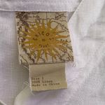 Chico's Vintage  White Linen Top Size 1‎ Medium Button Down Minimalist Coastal Photo 4
