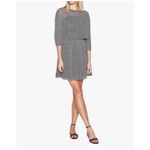 Joie  Women Andora 100% Silk Dress XS Black Geometric Mini Chiffon Sheer‎ Dainty Photo 12