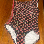 MICHAEL Sexy One Shoulder Michael Kors Brown and Red Floral Swimsuit Size 6 Photo 0