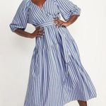 Old Navy Striped Nautical Wrap Maxi Tiered Dress Photo 0