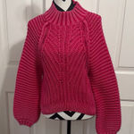 Free People Candy Blossom Women's Pink Cable Knit Sweater Photo 0