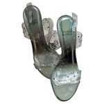 Stuart Weitzman Clear Silver Crystal Embellishments T-Strap Sandal Heels size 7 Photo 8
