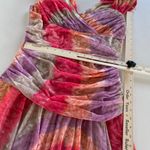 London Times  Dress Womens 8 Purple Orange Pink Green Tie‎ Dye Ruched Mini Photo 6