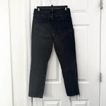 Gap Denim Washed Black Vintage High Rise Slim Jeans Open Raw Ankle Hem 28 Short Photo 9