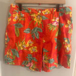 Ralph Lauren Lauren  Linen Floral Short Orange Yellow Size 16 Photo 0